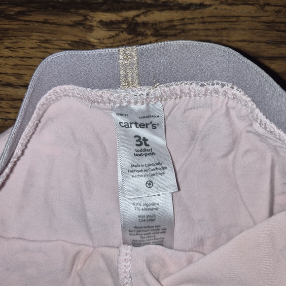 Carter's Light Pink Leggings Ballerina And Heart Print 3T - Picture 3 of 5